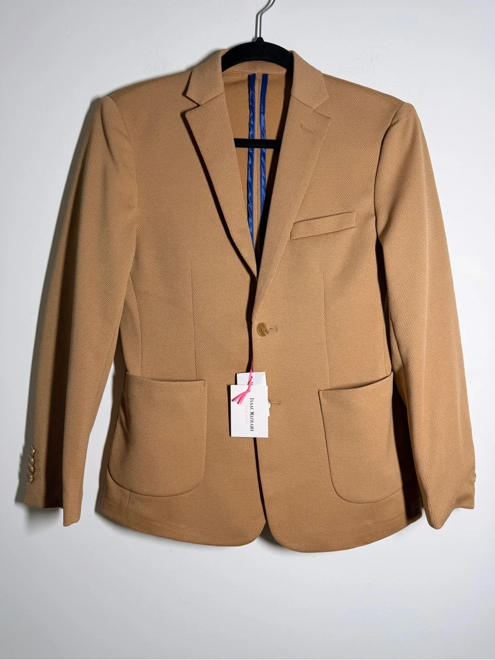 Isaac Mizrahi Boys 14 Camel Textured Blazer Sport Coat One Button NWT School
